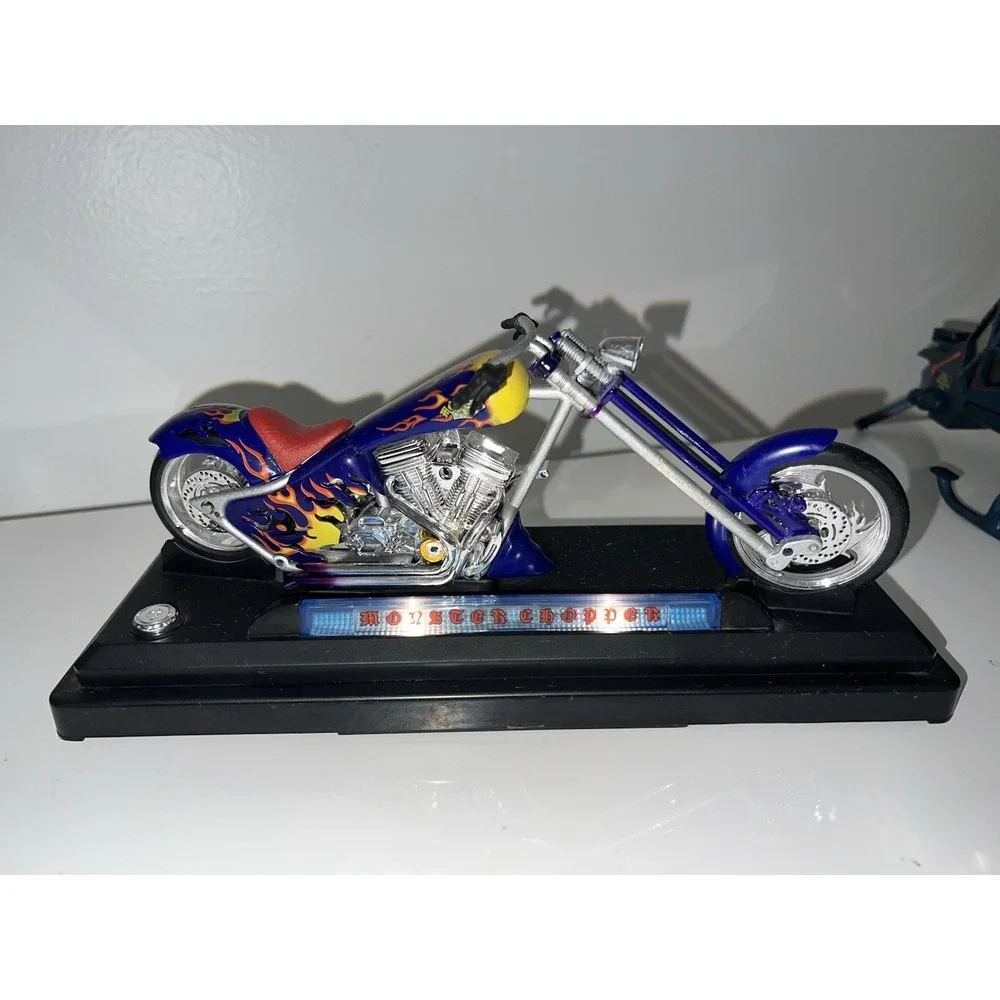 1/12 SCALE BOLEY DIECAST GREY FLAME CHOPPER LIGHT/SOUND(5/#0)